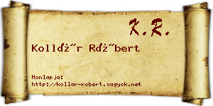 Kollár Róbert névjegykártya